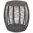 Gallerie Decor Java Transitional Rattan End Table in Gray/Espresso