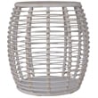 Gallerie Decor Java Transitional Rattan End Table in Whitewashed/Espresso