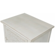 Gallerie Decor Antiqued Carved Transitional Wood Chest with 2 Drawers in White