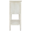 Gallerie Decor Antiqued Carved Transitional Wood Console Table in White