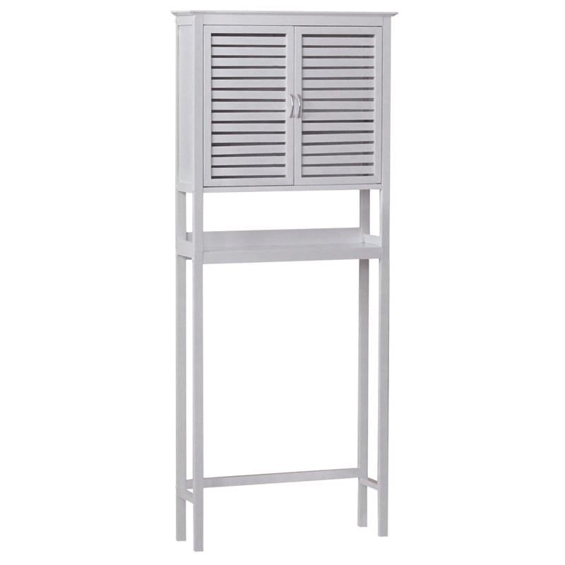 Gallerie Decor Natural Spa Transitional Bamboo Space Saver in White