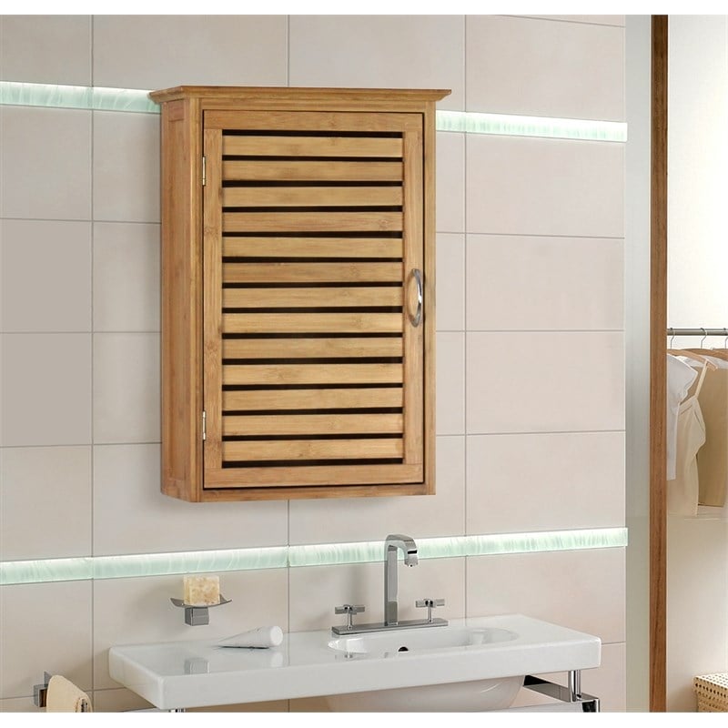 Gallerie Decor Natural Spa Transitional Bamboo Wall Cabinet in Natural