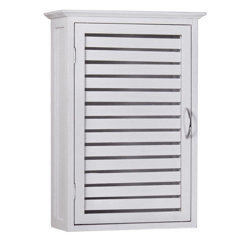 Gallerie Decor Natural Spa Transitional Bamboo Wall Cabinet in White