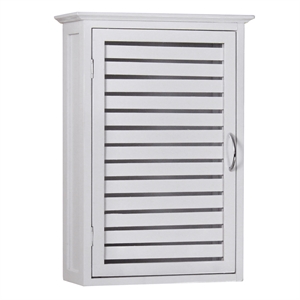 Gallerie Decor Natural Spa Transitional Bamboo Wall Cabinet in White