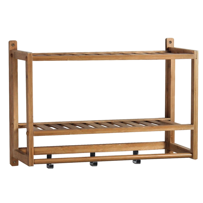 Gallerie Decor Natural Spa Transitional Bamboo Wall Organizer in Natural
