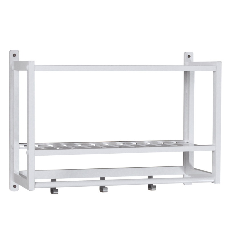 Gallerie Decor Natural Spa Transitional Bamboo Wall Organizer in White