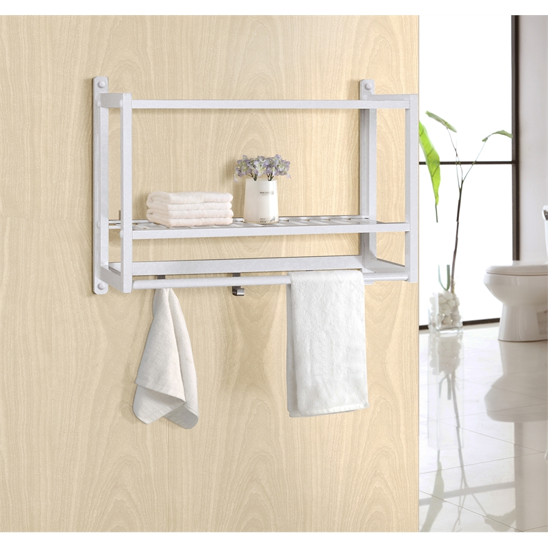 Gallerie Decor Natural Spa Transitional Bamboo Wall Organizer in White
