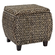 Gallerie Decor Bali Breeze Round Transitional Wood Storage Ottoman in Natural