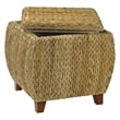Gallerie Decor Bali Breeze Round Transitional Wood Storage Ottoman in Natural