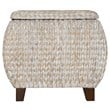 Gallerie Decor Bali Breeze Round Wood Storage Ottoman in Whitewashed