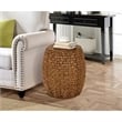Gallerie Decor Bali Breeze Tall Transitional Wood Drum Accent Table in Natural