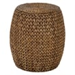 Gallerie Decor Bali Breeze Tall Transitional Wood Drum Accent Table in Natural