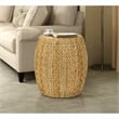 Gallerie Decor Bali Breeze Tall Transitional Wood Drum Accent Table in Natural
