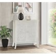 Gallerie Decor Antiqued Carved Transitional Wood Cabinet in White
