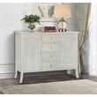 Gallerie Decor Antiqued Carved Large Transitional Wood Cabinet in White