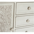 Gallerie Decor Antiqued Carved Large Transitional Wood Cabinet in White