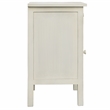 Gallerie Decor Antiqued Carved Transitional Wood Side Table in White