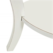 Gallerie Decor Antiqued Carved Transitional Wood/Glass Side Table in White