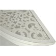 Gallerie Decor Antiqued Carved Transitional Wood/Glass Console Table in White