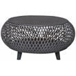 Gallerie Decor Bora Bora Round Transitional Rattan Coffee Table in Gray