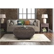 Gallerie Decor Bora Bora Round Transitional Rattan Coffee Table in Walnut