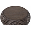 Gallerie Decor Bora Bora Round Transitional Rattan Coffee Table in Walnut