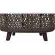 Gallerie Decor Bora Bora Round Transitional Rattan Coffee Table in Walnut