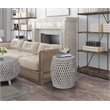 Gallerie Decor Bora Bora Transitional Rattan Side Table in Whitewashed