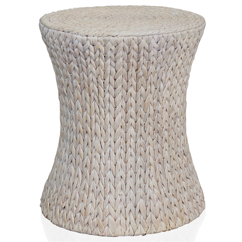 Gallerie Decor Bali Breeze Transitional Wood Accent Table in Whitewashed