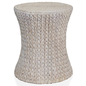 Gallerie Decor Bali Breeze Transitional Wood Accent Table in Whitewashed
