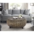 Gallerie Decor Bali Breeze Low Round Transitional Wood Accent Table in Natural