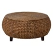 Gallerie Decor Bali Breeze Low Round Transitional Wood Accent Table in Natural