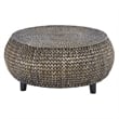 Gallerie Decor Bali Breeze Low Round Transitional Wood Accent Table in Natural