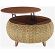 Gallerie Decor Bali Breeze Round Transitional Wood Coffee Table in Natural