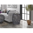 Gallerie Decor Bora Bora Transitional Rattan/Bamboo Side Table in Gray