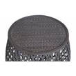 Gallerie Decor Bora Bora Transitional Rattan/Bamboo Side Table in Gray