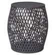 Gallerie Decor Bora Bora Transitional Rattan/Bamboo Side Table in Gray
