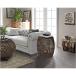 Gallerie Decor Bora Bora Transitional Rattan Side Table in Walnut