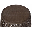 Gallerie Decor Bora Bora Transitional Rattan Side Table in Walnut