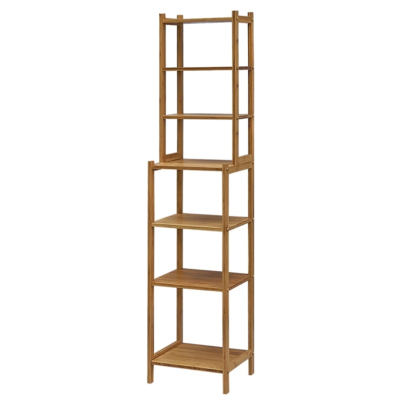 Gallerie Decor Natural Spa Bamboo Multi Shelve Storage Tower in Natural