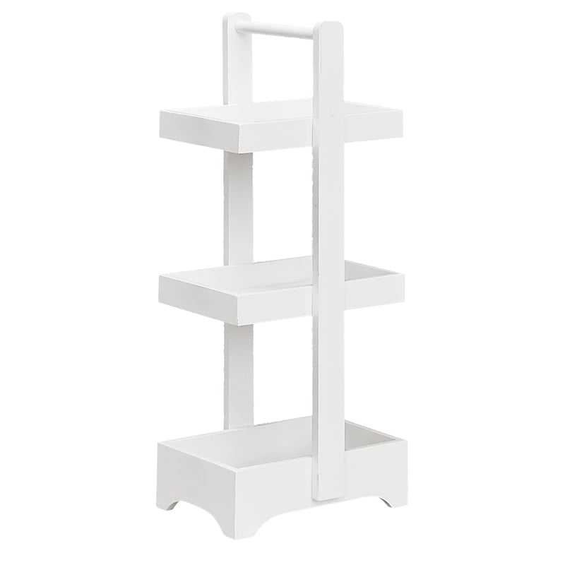 Gallerie Decor Natural Spa Transitional Bamboo Bathroom Caddy in White