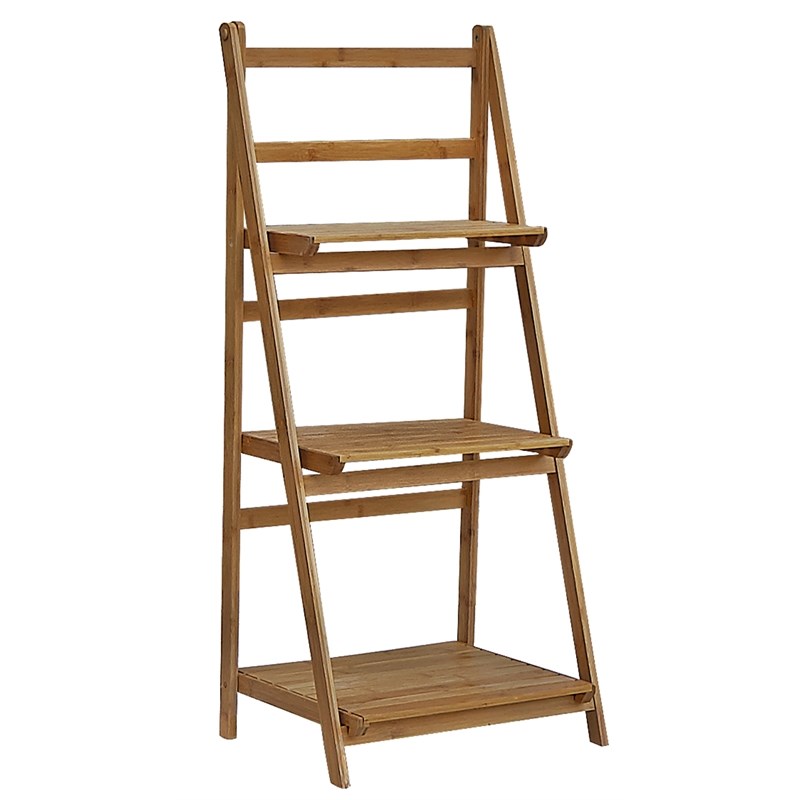 Gallerie Decor Natural Spa Transitional Bamboo Folding Towel Ladder in Natural