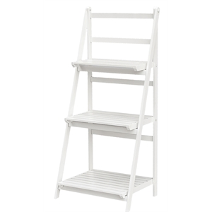 Gallerie Decor Natural Spa Transitional Bamboo Folding Towel Ladder in White