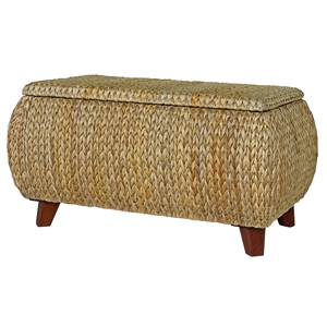 Gallerie Decor Bali Breeze Transitional Wood Storage Ottoman in Natural