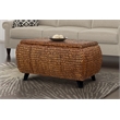 Gallerie Decor Bali Breeze Transitional Wood Storage Ottoman in Gold