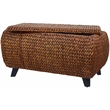 Gallerie Decor Bali Breeze Transitional Wood Storage Ottoman in Gold