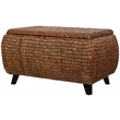 Gallerie Decor Bali Breeze Transitional Wood Storage Ottoman in Gold