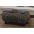 Gallerie Decor Bali Breeze Transitional Wood Storage Ottoman in Silver