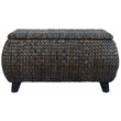 Gallerie Decor Bali Breeze Transitional Wood Storage Ottoman in Silver