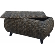Gallerie Decor Bali Breeze Transitional Wood Storage Ottoman in Silver
